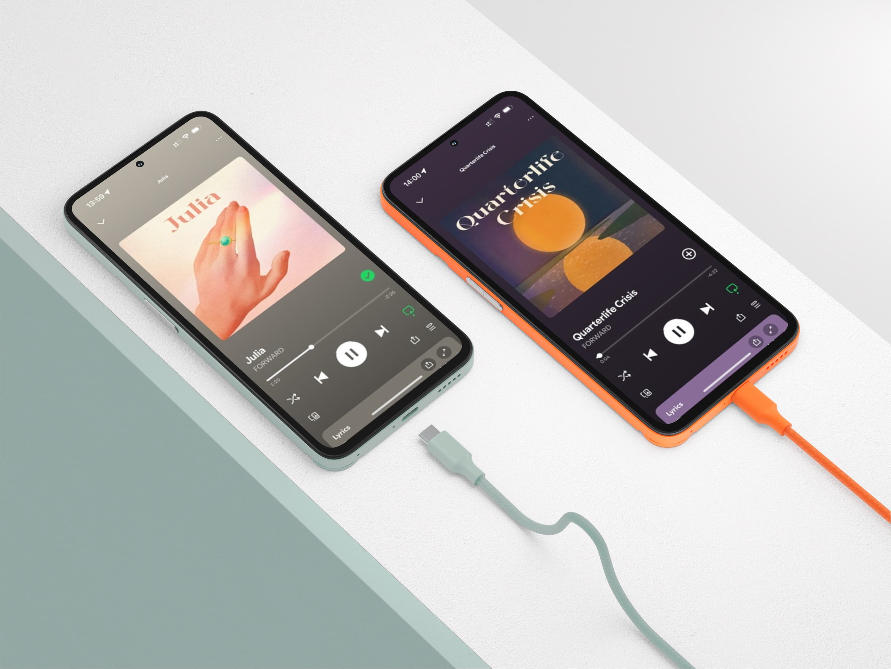 iPhone mockup spotify covers